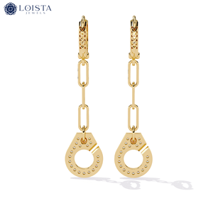 Boucles d'oreilles en diamant cultivé en laboratoire, taille brillant rond, style classique, bijoux de mariage pour femmes, certifiées IGI - Product Image 3