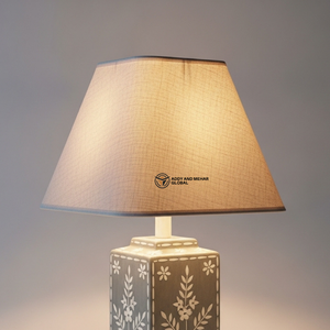 Lampe carrée artisanale avec incrustations |   Éclairage à motif floral élégant pour les maisons modernes - Product Image 4