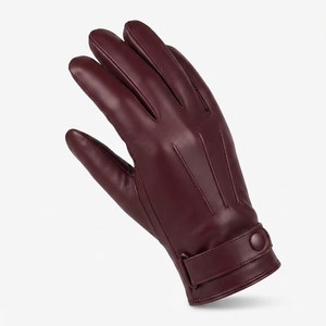 Gants thermiques d'hiver pour hommes, imperméables, en similicuir PU, doublés de fourrure, compatibles avec les écrans tactiles, pour le cyclisme, le travail en extérieur, vente en gros OEM - Product Image 2