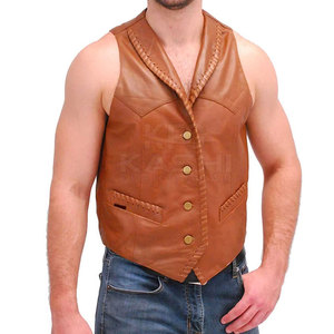 Chaleco de Lona y Cuero Premium para Hombre, Talla Grande, Estilo Moderno, Ecológico, Transpirable, Ropa Exterior Informal para la Moda Actual - Product Image 4