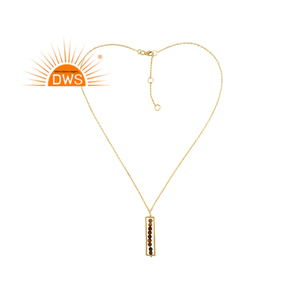 Diseño caliente 925 Plata de Ley 18K chapado en oro Natural amarillo Ojo de Tigre collar de piedras preciosas Demi joyería fina para mujeres - Product Image 4