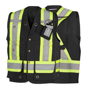 Gilets de sécurité pour hommes, uniforme d'hiver pour agents de sécurité, gilet haute visibilité décontracté avec logo, 100% coton, vêtements de travail pour la construction - Product Image 1