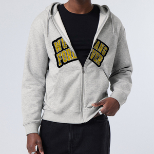 Sudadera con Capucha Gris para Hombre, Corte Regular, 100% Algodón Felpa, Diseño Casual con Bolsillo Frontal Bordado, Ropa de Invierno - Product Image 1