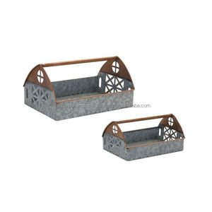 Bandejas de metal galvanizado de estilo único con detalles de cobre perfectas para servir mesas de Centro y exhibiciones decorativas a buenos precios - Product Image 6