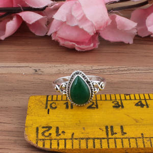Natural Green <b>Jade</b> Classic Wedding <b>Ring</b> 925 Sterling Silver Women Genuine February Birthstone Jewelry - Product Image 3