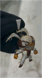 Collar con Colgante de Diseño Personalizado, Estilo Hip Hop, con Incrustaciones de Diamantes de Imitación, Diseño de Dibujos Animados de Lujo, Plata 925, Blanco y Negro, Moissanita VVS, Colgante 3D - Product Image 6