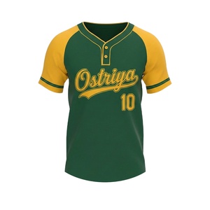 Camiseta de Béisbol Personalizada Unisex de Alta Calidad, Ropa Deportiva Transpirable para Adultos, Talla Grande, Sublimada, con Dos Botones - Product Image 1