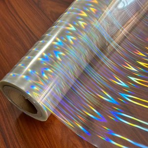 Película Holográfica Transparente Arcoíris Sin Costuras Directo de Fábrica, Rollo de PVC Iridiscente Láser de Alto Brillo para Decoración de Etiquetas de Embalaje de Regalos - Product Image 4