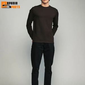 Men's Round Neck Heavyweight Streetwear Long Sleeve T Shirt Manufacturer Oversized Mens Long Sleeve Cotton T-Shirt for Men - Product Image 1