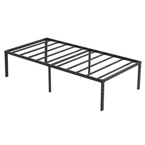 Simple Basic Iron Bed <b>Frame</b> 190.5*96.5*45.7cm Bed Height <b>Black</b> Metal Bed - Product Image 1