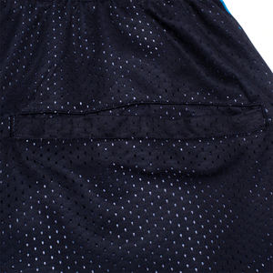 Pantalones Cortos Deportivos de Malla Personalizados para Hombre, de Poliéster, Doble Capa, con Cintura Elástica, Color Negro Sólido, Secado Rápido - Product Image 3