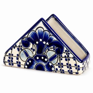 Porta Servilletas Bohemio de Madera de Pino Pintado a Mano - Diseño Colorido de Talavera al por Mayor - Product Image 2