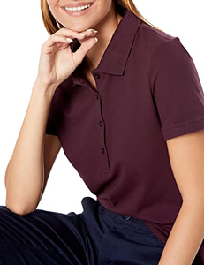 เสื้อโปโลผู้หญิงคุณภาพดีที่สุด แฟชั่นลำลอง ผ้าฝ้าย/โพลีเอสเตอร์ ทรงเรียบ ผ้าถักเจอร์ซีย์ ราคาถูก รับสกรีนโลโก้ - Product Image 4