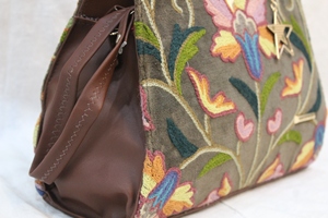 Bolso Tote de Cachemira con Bordado Floral y Trabajo Ari, Bolso de Mano Marrón, Bolso de Hombro para el Uso Diario, Regalo - Product Image 4