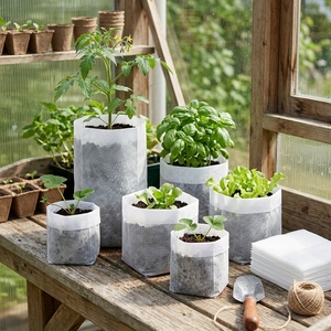 Cocopeat y Virutas de Cáscara de Coco de Bajo Contenido de Cloruro (EC) de Primera Calidad, Bolsa de Cultivo de Tela No Tejida Blanca, Medio de Cultivo para Hidroponía, Invernadero, Vivero - Product Image 1