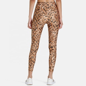 Leggings de Yoga de Cintura Alta con Estampado de Leopardo, Pantalones Largos para Mujer, Elásticos en Cuatro Direcciones, de Spandex y Poliéster, con Cintura Elástica - Product Image 3
