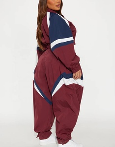 Conjunto de Dos Piezas de Invierno para Mujer, Talla Grande, Chaqueta Cortavientos Vintage con Cierre, Bordado, Chándal Deportivo de Forro Polar, Impermeable, de Secado Rápido - Product Image 2