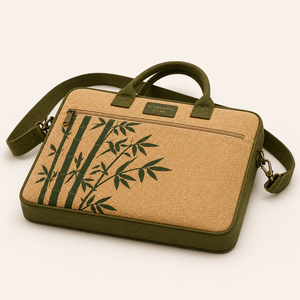 Sac à dos pour ordinateur portable en jute avec fermeture éclair, grande capacité, style professionnel, bandoulière, pochette pour documents, pour l'université, le bureau, les voyages - Product Image 1