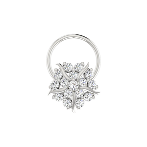 0.14 Carat Natural <b>Diamond</b> 14K Gold <b>Nose</b> Pin GIA Certified Flower Design Ethnic Style HI Color VS-SI Fine Piercing Jewelry - Product Image 3