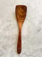 Spatule en bois pour sauténer, spatule de cuisine en bois naturel, ustensile de cuisine à long manche pour la friture et la préparation des aliments, écologique