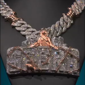 Colgante de Jesús Personalizado con Moissanita, Amuleto Religioso, Collar de Hip Hop con Micro Pavé de Cristo, Plata 925, Unisex, Bañado en Rodio para Fiesta - Product Image 1