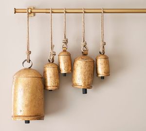 Modern Design Gold Metal Cow Bell Set 3 Harmony Christmas Tree Eco Friendly Handmade Rustic <b>Home</b> <b>Decoration</b> Customized Size Logo - Product Image 5
