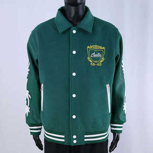 Blouson universitaire pour femme à col montant et boutons-pression, collection 2026, tenue d'équipe sportive, broderie chenille motif ours - Product Image 5