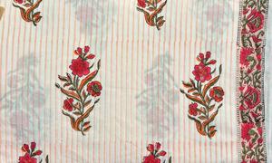 Tela 100% algodón suave y puro con estampado floral para ropa - Túnica india para vestidos, cortinas, ropa de dormir, juguetes, ligera - Product Image 6