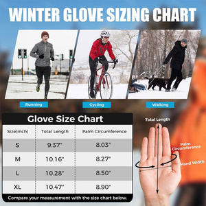 Guantes de Ciclismo para Invierno, con Pantalla Táctil, Impermeables, Antideslizantes, Cálidos, con Forro para Guantes de Carreras - Product Image 6