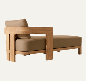 Juego de Sillas de Jardín de Madera de Teca para Hotel Amangiri con Cojines, Diseño Moderno y Minimalista para Playa y Piscina - Product Image 2