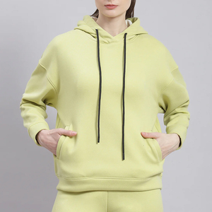 Sudadera con capucha de forro polar de moda para mujer, informal, de manga larga, estilo crop top - Product Image 3