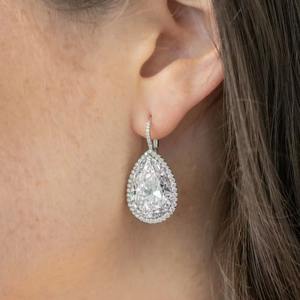 Pendientes de Diamantes Cultivados en Laboratorio con Forma de Pera en Oro de 14K, Certificados por IGI, Chapados en Rodio, Joyería Elegante para Fiesta, Regalo para Mujer - Product Image 5