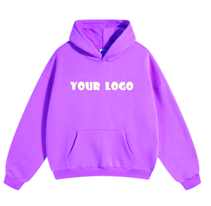 Custom 100% Cotton Men's Oversized Streetwear Hoodie Solid Pattern Cropped Applique Embroidery <b>Patch</b> Eco-Friendly No Strings - Product Image 1