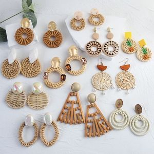BEST SELLING Classic Handmade Rattan Earrings Eco Friendly Design Water Drop Shape - Product Image 3
