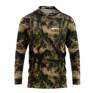 Performance Solid Casual Fishing Shirts Custom Sublimated Quick Drying UPF50+ UV Protection Long Sleeve <b>Hoodie</b> - Product Image 2