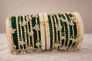 Professional Handcrafted Silver Plated Pearl High-grade Customizable Colors Sizes Kashmiri Ghungaro <b>Bangles</b> Churiyan <b>Sets</b> Trendy - Product Image 4