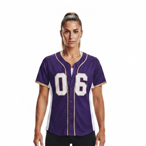 Maillot de baseball femme entièrement boutonné, T-shirt de baseball pour femme, Vêtements de sport personnalisés en gros, Maillot de baseball femme léger - Product Image 6