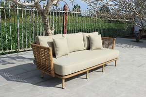 Round Rattan Coffee Table with Glass Top Outdoor Furniture Tropical Design <b>Waterproof</b> UV-Resistant PE Rattan - Product Image 2