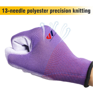 Gants industriels en nitrile enduits de PU, en polyester et nylon tricoté, légers, respirants, avec une bonne adhérence, pour atelier, construction et usage quotidien - Product Image 6