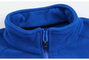 Custom Women Color Block Snap Button Pullover Fleece Navy Blue Camel <b>Stand</b> Collar Quarter Placket Warm Pullover Sweater - Product Image 3