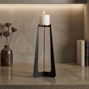 Modern Style Matte <b>Black</b> Iron Pillar Candle Holder Nordic Minimalist Metal <b>Candlestick</b> Stand For Home Decoration & Weddings - Product Image 1