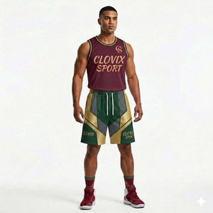 Maillot de basket-ball personnalisé pour homme, 100% polyester, respirant, séchage rapide, évacuation de l'humidité, sans manches, impression numérique, CLOVIX SPORTS - Product Image 2