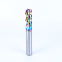 Fraise d'angle en carbure à 3 cannelures Rainbow Coating CNC Outil de coupe en aluminium