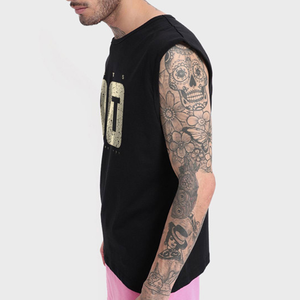Solid Color Breathable Tank Top Custom Logo Ribbed Vests Knitted Fitness Gym Stringer <b>Singlet</b> <b>for</b> <b>Men</b> training workout session - Product Image 3