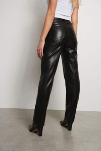 Pantalones de Moda 2025 para Mujer, de Cuero Genuino, Estilo Urbano, Cintura Alta, Frente Plano, con Lazo de Encaje, Transpirables, Ecológicos, Precio Razonable - Product Image 5