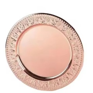 Assiettes de présentation classiques en cuivre, assiettes de présentation en métal pour mariage et banquet, vente en gros - Product Image 3