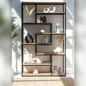 Étagères industrielles en bois Vandana Altis Zentrix, meubles de rangement modernes en métal et en bois - Product Image 2