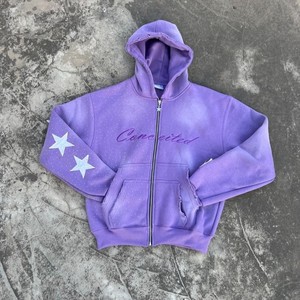 Sweat-shirts polaires streetwear 2026 OEM surdimensionnés en coton épais 100% délavé à l'acide, pull-overs usés, design personnalisé imprimé, vêtements d'hiver - Product Image 2