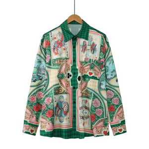 Chemise hawaïenne à manches longues pour hommes, chemise boutonnée imprimée, décontractée, à la mode, pour le printemps - Product Image 3