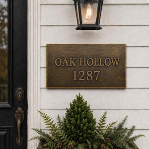 Custom Engraved Brass House Plaque Personalized Villa Name Sign Address <b>Number</b> Plate Custom <b>Door</b> Entrance Sign Decorative Metal - Product Image 1